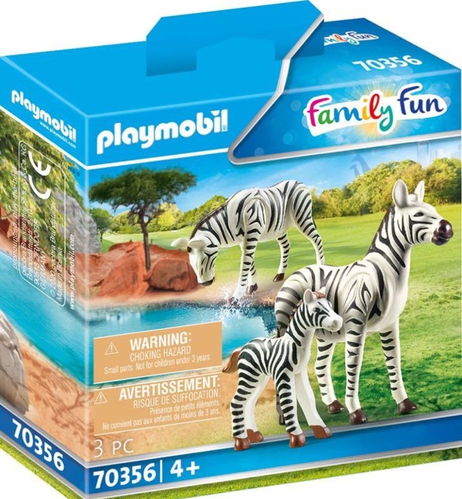 Pretend Play Playmobil | Playmobil - Family Fun - Zebras With Foal - 70356