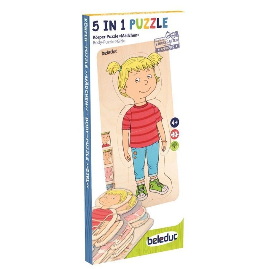 Puzzles Beleduc | Beleduc - 5 In 1 Layer Puzzle - Girl