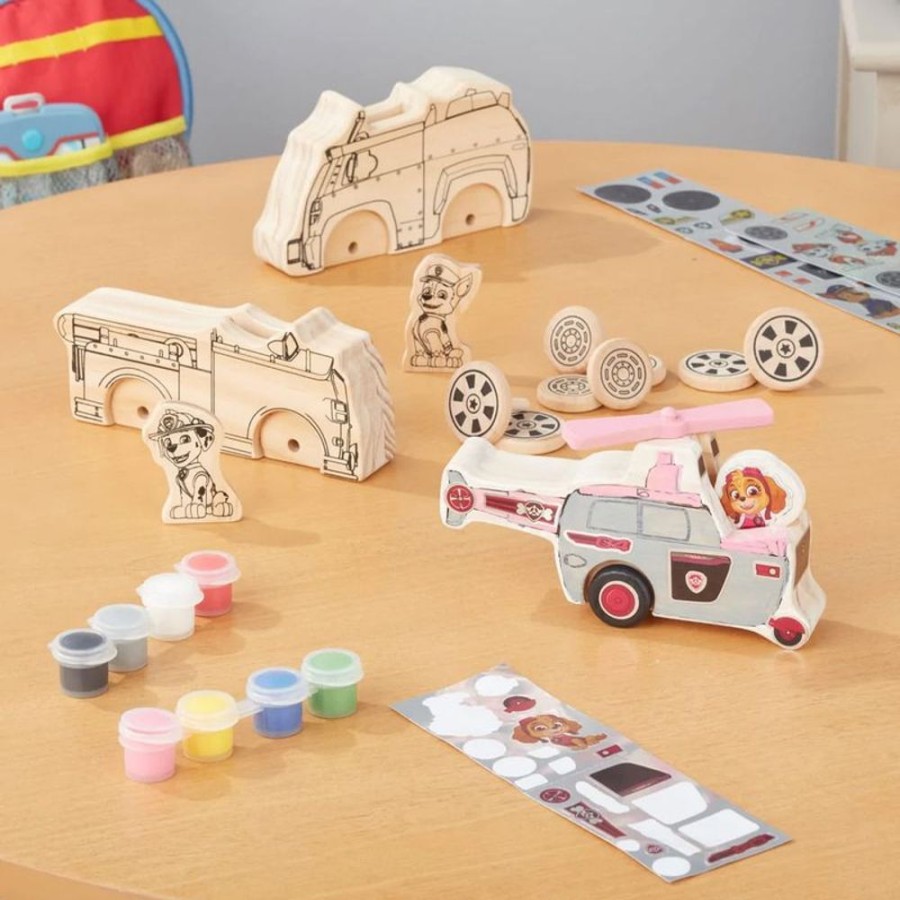 Arts & Crafts Melissa and Doug | Melissa & Doug - Paw Patrol - Wooden Craft Kit - Vehicles