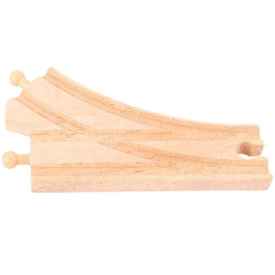 Wooden Train Sets & Accessories Big Jigs | Bigjigs - Rail Curved Points M/M/F