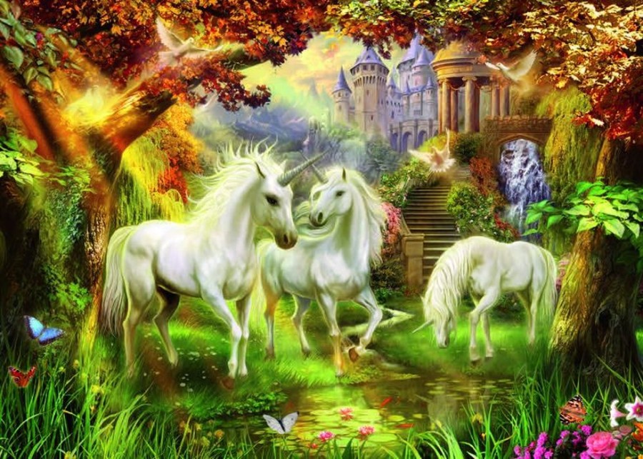 Puzzles Ravensburger | Ravensburger Puzzle - Unicorns In The Forest - 1000Pc - 159925