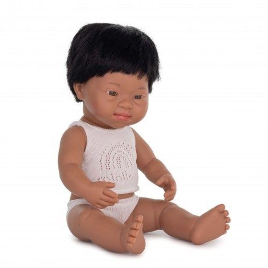 Dolls Miniland Dolls | Miniland Dolls - Anatomically Correct Baby Latino Boy With Down Syndrome, 38 Cm Boxed