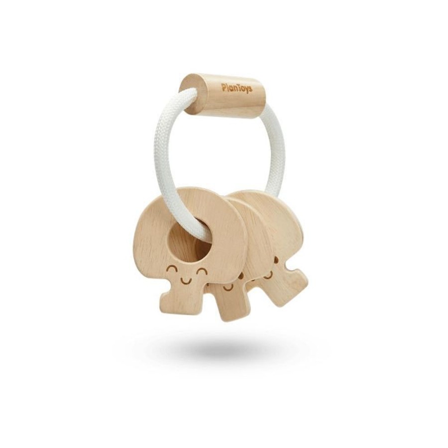 Eco Toys Plan Toys | Plan Toys - Baby Key Rattle - Natural - 5267