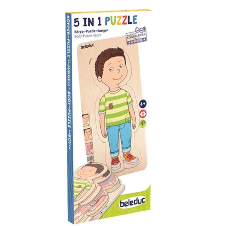 Educational Beleduc | Beleduc - 5 In 1 Layer Puzzle - Boy