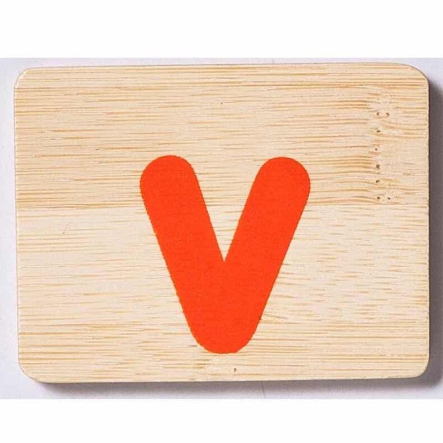 Babies & Toddlers Everearth | Everearth Bamboo Name Train Letter Tablet - V