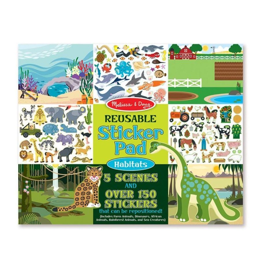 Arts & Crafts Melissa and Doug | Melissa & Doug - Reusable Sticker Pad - Habitats - 4196