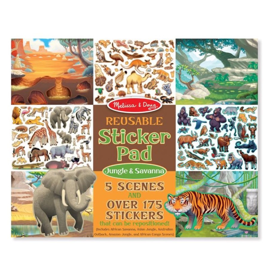 Arts & Crafts Melissa and Doug | Melissa & Doug - Reusable Sticker Pad - Jungle & Savanna - 30502