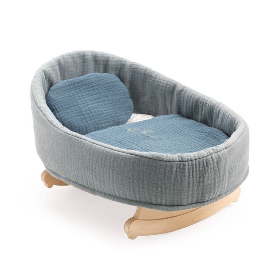 Dolls DJECO | Djeco - Blue Dream Doll Rocking Cradle