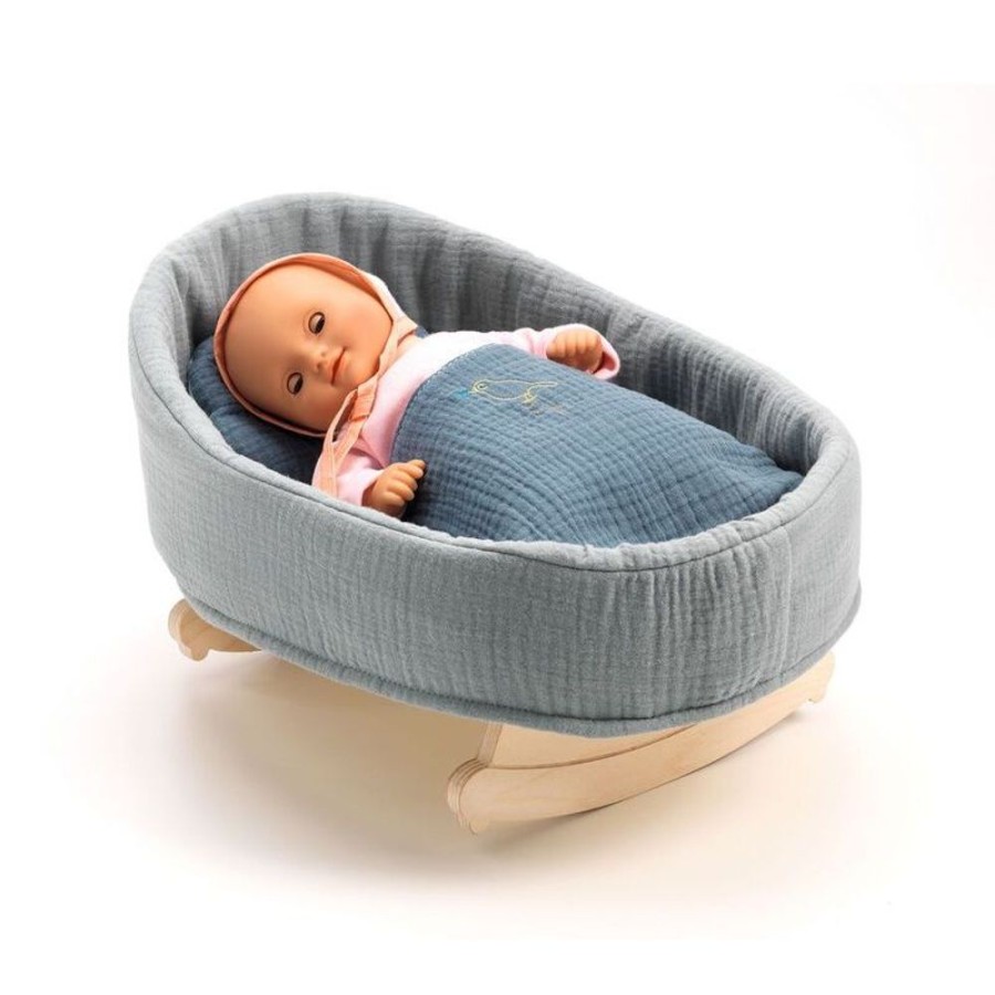 Dolls DJECO | Djeco - Blue Dream Doll Rocking Cradle