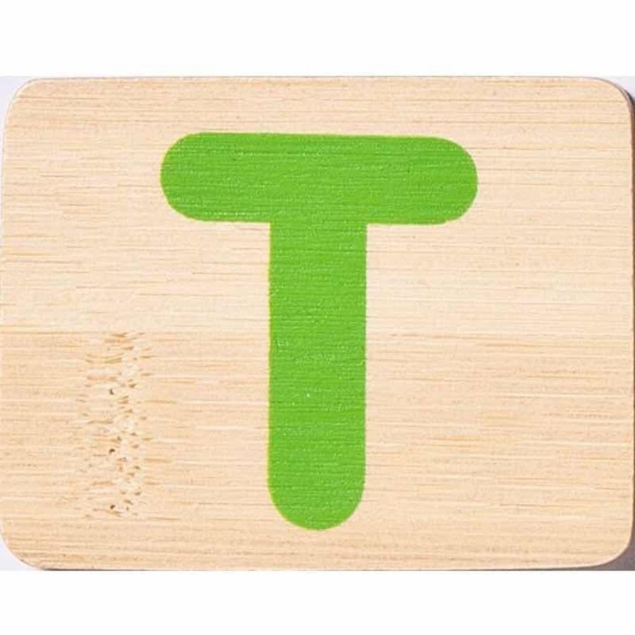 Babies & Toddlers Everearth | Everearth Bamboo Name Train Letter Tablet - T