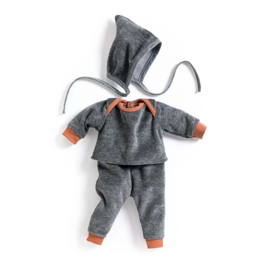 Dolls DJECO | Djeco - Pearl Grey Doll'S Velour Tracksuit