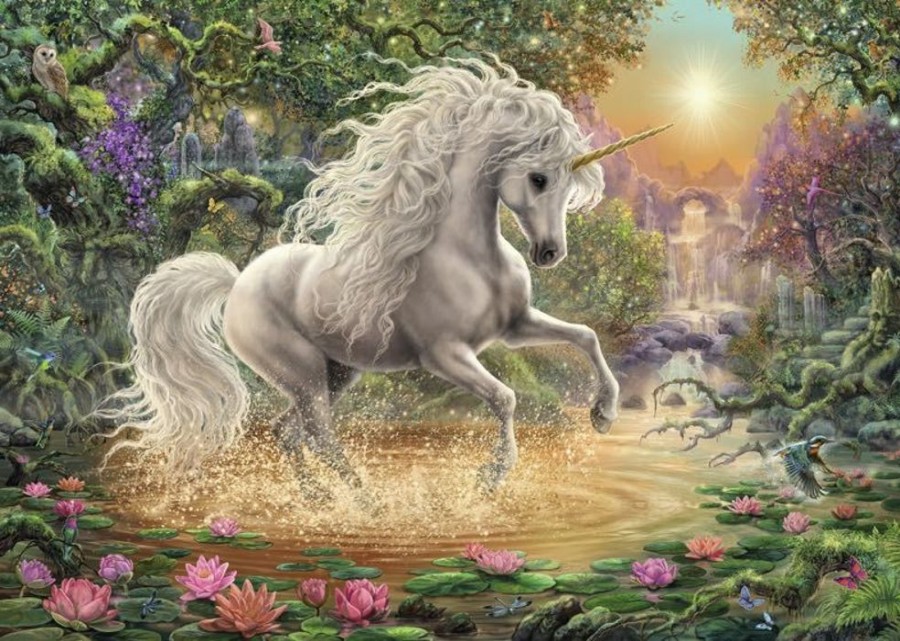 Puzzles Ravensburger | Ravensburger Puzzle - Mystical Unicorn Puzzle - 1000Pc - 197934