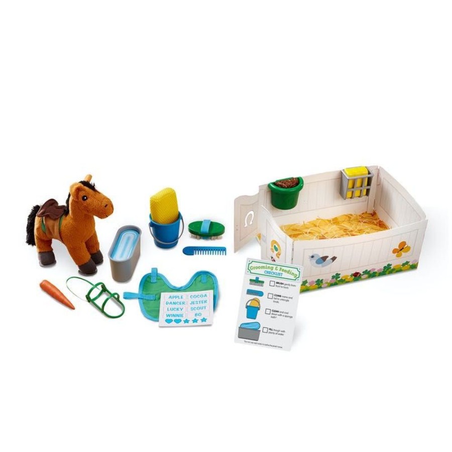 Pretend Play Melissa and Doug | Melissa & Doug - Feed & Groom Horse Care Play Set