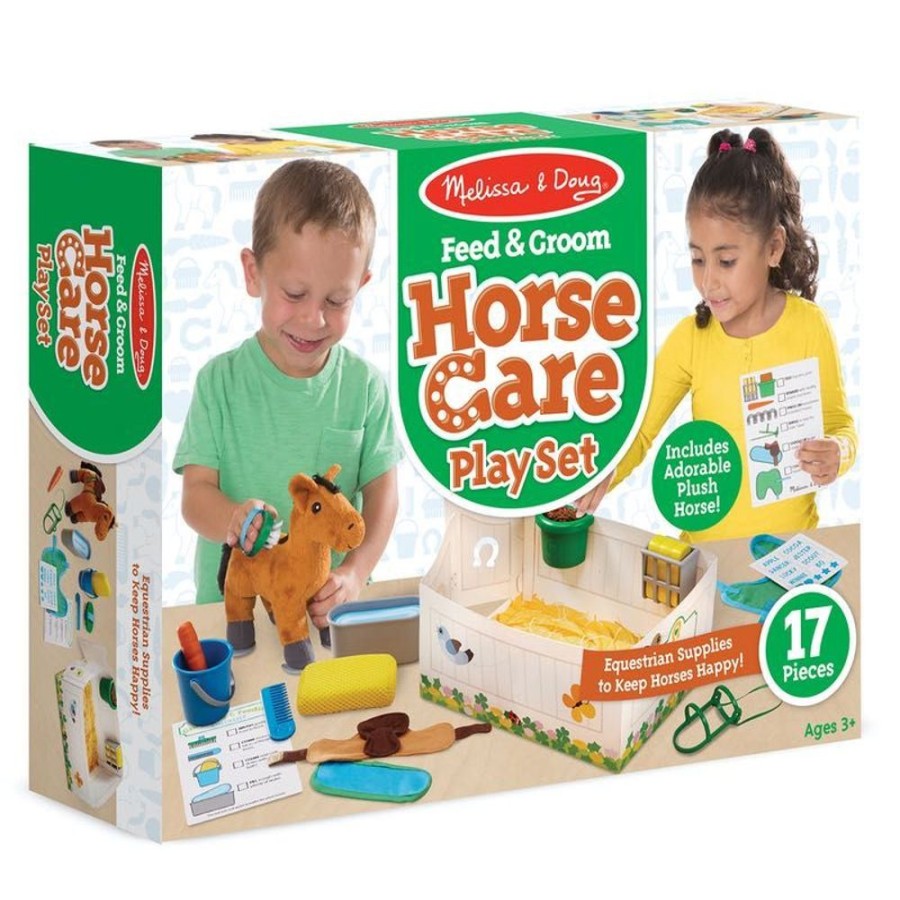 Pretend Play Melissa and Doug | Melissa & Doug - Feed & Groom Horse Care Play Set